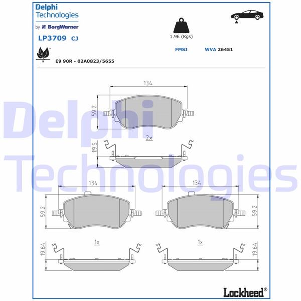 ÖN FREN BALATASI FIAT EGEA YM. 2020> - DELPHI - OEM 77368941