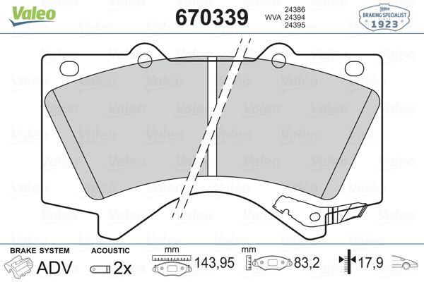 FREN BALATASI ON (143MM) LAND CRUISER    08- - VALEO - OEM 0446560280