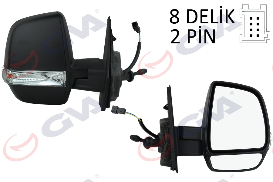 DIŞ DİKİZ AYNASI SAĞ DOBLO 11> OPEL COMBO 12>18 MEKANİK+SİNYALLİ+ÇİFT CAM+KONVEKS VM-669R - GVA - OEM 735497873