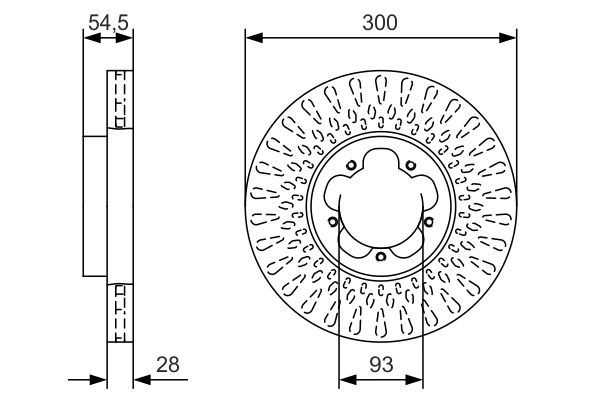 FREN DISKI ON HAVALI 300mm TRANSIT V347 2.2TDCI 2.4TDCI 06-> — BOSCH 947654 - BOSCH - OEM 6C161125AA