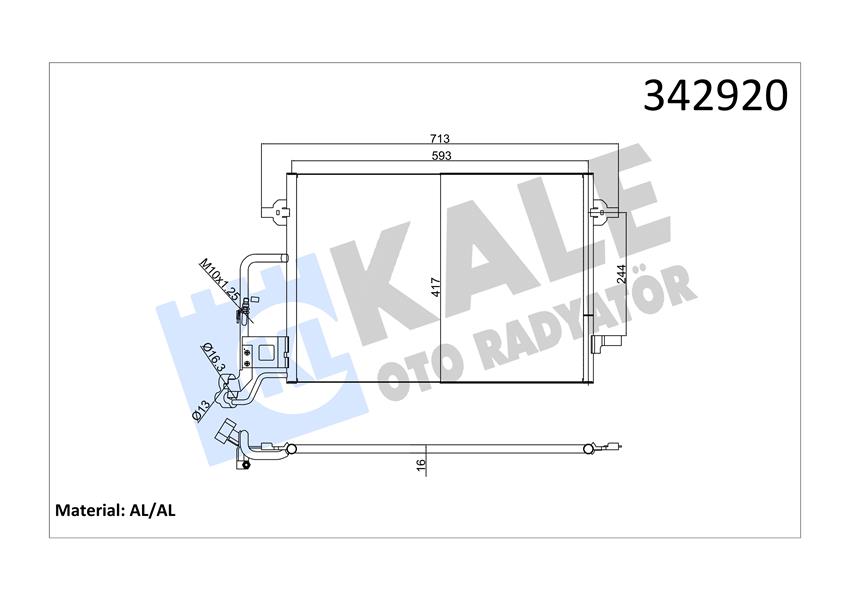 KLİMA KONDENSERİ VW PASSAT-VARİANT SKODA SUPERB (AL-AL) - KALE - OEM 3B0260401B
