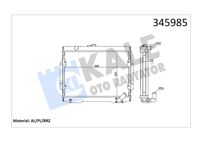 SU RADYATORU MITSUBISHI L 200 (AL/PL/BRZ) - KALE RADYATOR - OEM MB356390