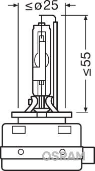AMPUL GAZ DESARJLI 40V 25W (D8S) XENARC - OSRAM
