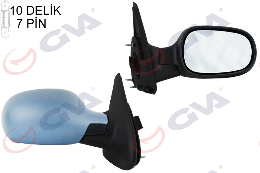 DIŞ DİKİZ AYNASI SAĞ MEGANE 99> ELEKTRİKLİ+ISITMALI+SENSÖRLÜ+ASTARLI 7 FİŞ VM-129EHPSR - GVA - OEM 7700431470
