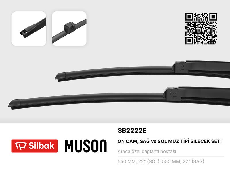 SİLECEK SÜPÜRGESİ 550/550mm (MUZ TİPİ) A4 03-04 CABRILOET 04-07 MERCEDES C-Class 03-07 MERCEDES CLK - SILBAK