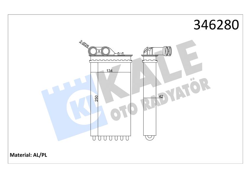 KALORIFER RADYATORU PEUGEOT C4 I - 307 / 307 CC / 307 SW (AL/MKNK) - KALE RADYATOR - OEM 6448N5