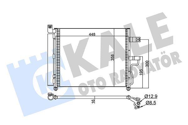 KLİMA KONDENSERİ ACCENT-ACCENT II (AL/AL) (448x370x16) - KALE - OEM 9760625600