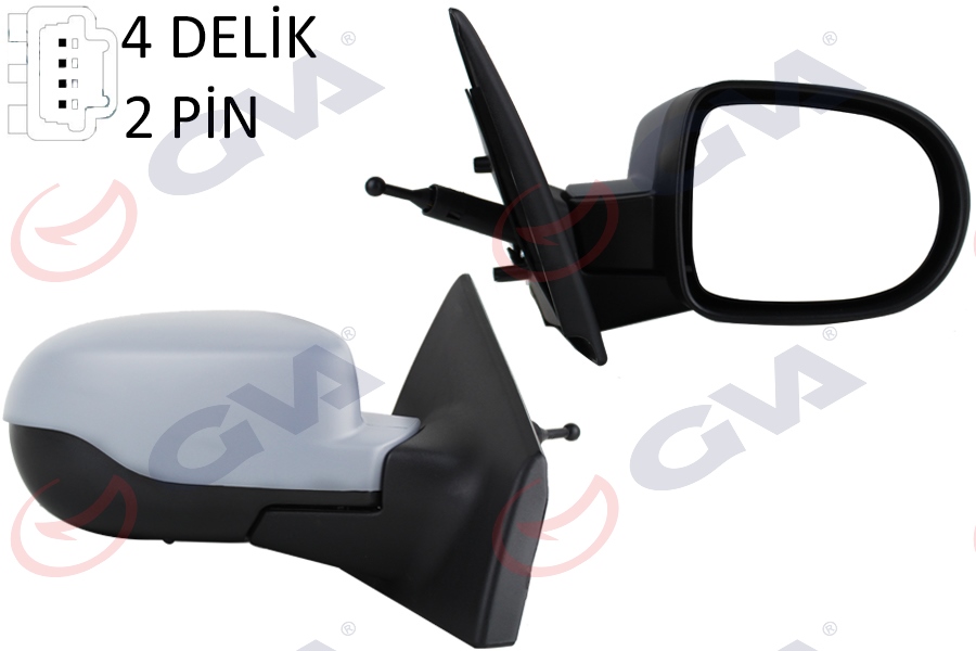 DIŞ DİKİZ AYNASI SAĞ CLIO III 09>CLIO III MEKANİK+SENSÖRLÜ+ASTARLI+KONVEKS 2 FİŞ VM-6135PSR - GVA - OEM 7701071864