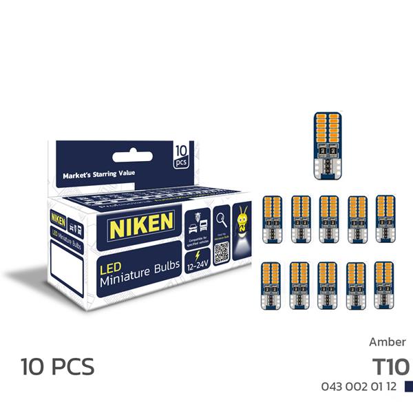 LED AMPUL T10CANBUSPARKLEDİ24LEDLİTURUNCU(10LU) - NIKEN