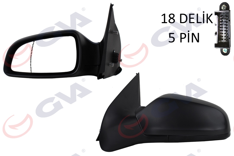 DIŞ DİKİZ AYNASI SOL ASTRA H 04> ELEKTRİKLİ+ISITMALI+ASFERİK 5 FİŞ VM-968EHAL - GVA - OEM 6428185