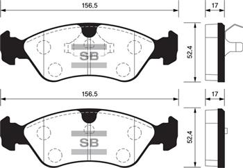 ÖN BALATA ASTRA F (91-98) CALIBRA-OMEGA-VECTRA A 1.8-2.0 (88-95) (GDB891-GDB1300-GDB3116) - SANGSIN - OEM 1605808