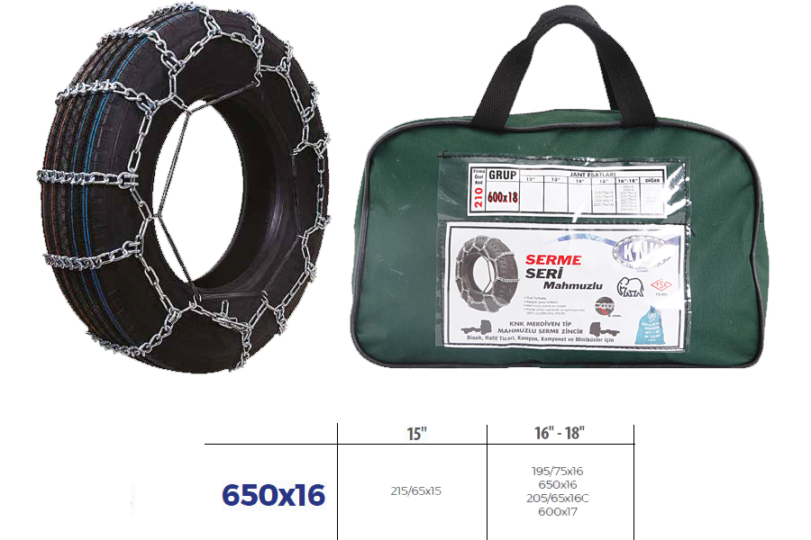 PATİNAJ ZİNCİRİ MİNİBÜS VE KAMYONET SERME (650x16) - KNK3