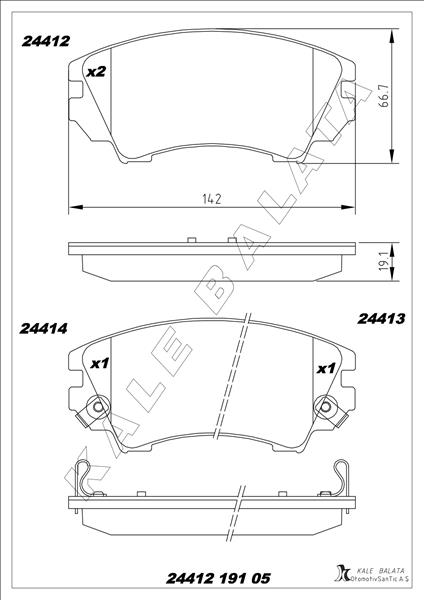 ÖN BALATA OPEL ASTRA J 12=>14=> INSIGNIA 08= - KALE - OEM 1605434