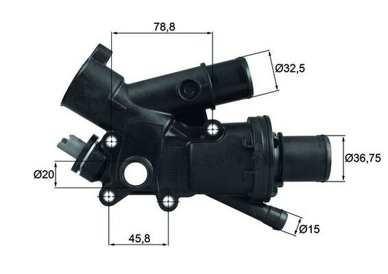TERMOSTAT (83 ºC) CITROEN C4 20 HDI 09 - - MAHLE TERMOSTAT - OEM 1336AS
