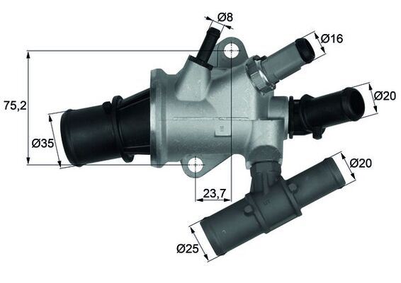 TERMOSTAT (88C) DOBLO-STILO-MAREA-BRAVO-BRAVA-147-156-166-LYBRA 1.9JTD (MUSURLU) - MAHLE - OEM 46785392