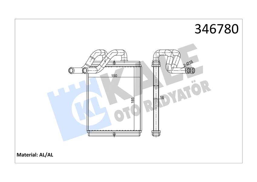 KALORIFER RADYATORU HYUNDAI SORENTO I (AL/BRZ) - KALE RADYATOR - OEM 972273E000