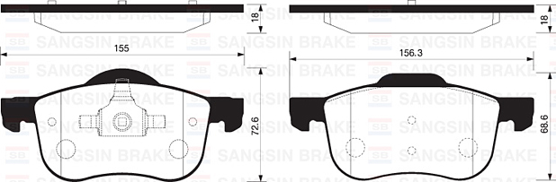 ON FREN BALATASI VOLVO S60 00> S70 97>00 S80 - SANGSIN - OEM 8634921