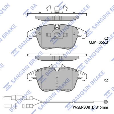 ÖN FREN BALATASI (FİŞLİ) P407 04>10 2.0 HDI P508 10>18 C5 1.6 1.8 2.0 1.6 HDI-2.0 HDI 08>16 - SANGSIN - OEM 4254.A7