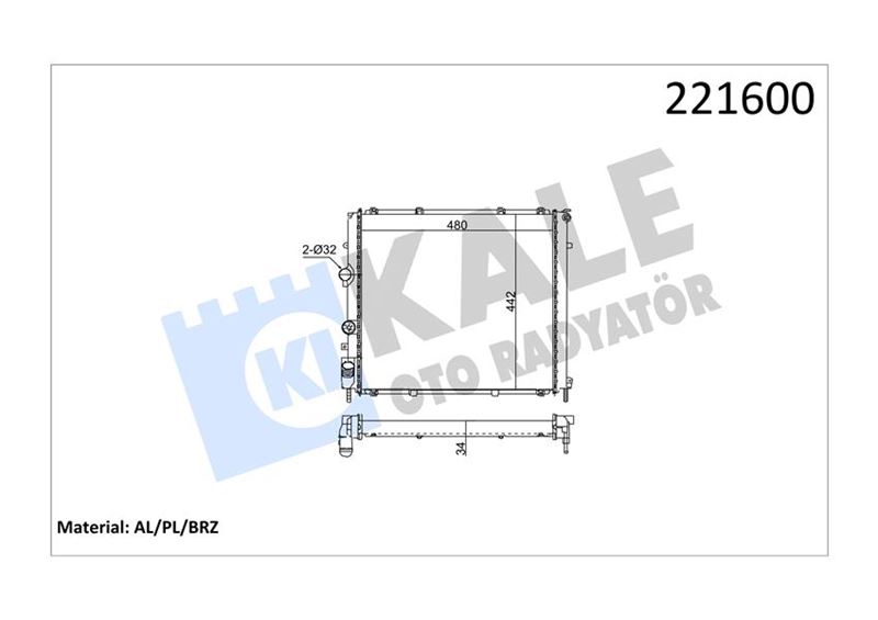 SU RADYATORU J9 / J10 (AL/PL/BRZ) - KALE RADYATOR - OEM 20018594069