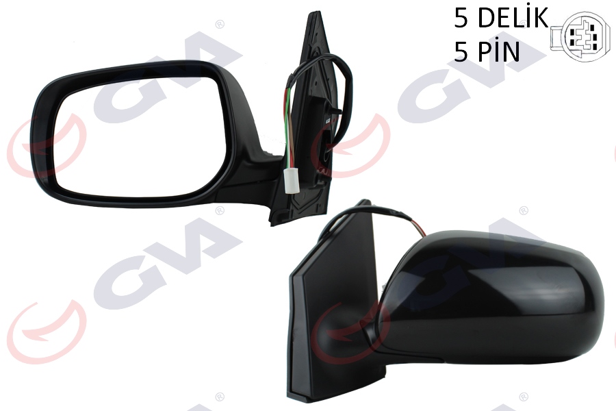 DIŞ DİKİZ AYNASI SOL COROLLA 08> ELEKTRİKLİ+ISITMALI+ASTARLI+KONVEKS 5 FİŞ VM-6263NEHPL - GVA - OEM 8790902B81