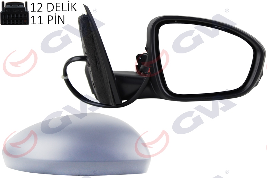 DIŞ DİKİZ AYNASI SAĞ MEGANE 15> ELEKTRİKLİ+ISITMALI+KATLANIR+SİNYALLİ+SENSÖRLÜ+ASTARLI+KONVEKS VM-6142EBFPSR - GVA - OEM 963012196R