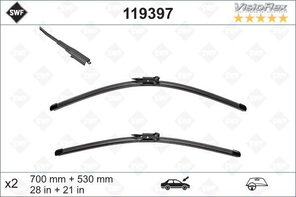 SILECEK SUPURGESI TAKIMI 700mm / 530mm MERCEDES X1 - VALEO - OEM A2518200845