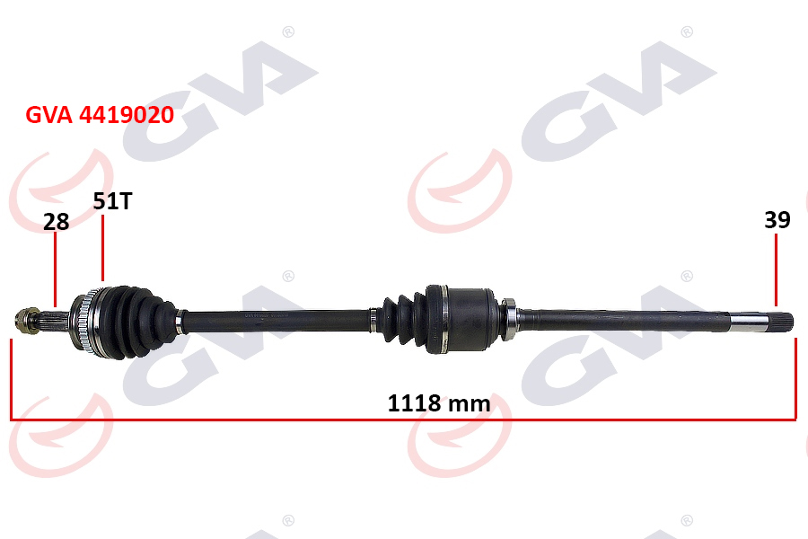 AKS KOMPLE ÖN SAĞ RENAULT MASTER II 98>06 OPEL - GVA - OEM 7700102980