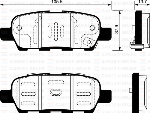 ARKA FREN BALATA NISSAN QASHQAI 1.6L 2.0L HR16 HR2 - SANGSIN - OEM 44060AL585