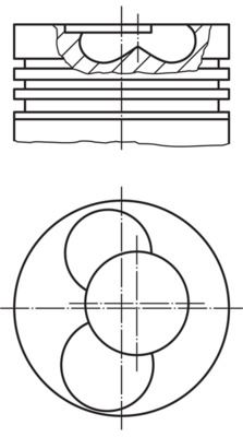 PISTON 79.51 mm (+ 0.50) (3 SIL) VOLKSWAGEN FOX LUPO POLO 1.4 TDI 99- AMF BNM AMF BAY BMS BNV - MAHLE MOTOR - OEM 045107065G