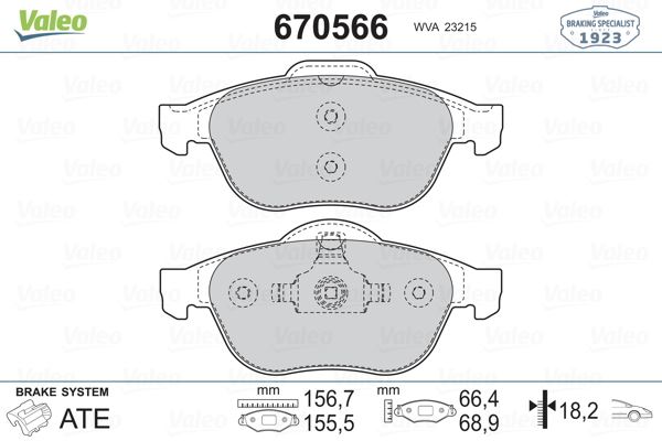 ÖN FREN BALATASI RENAULT LAGUNA II 01>05 LAGUNA III 07>15 MEGANE II 02> - VALEO - OEM 7701206598