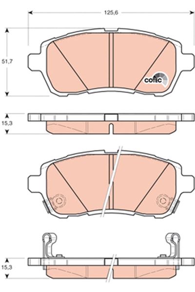ÖN BALATA FIESTA VI 1.4-1.4TDCİ 1.6 TDCI 08=>SWIFT 10=> JUSTY 07=> MAZDA II 07=> SIRION 08=> - TRW - OEM 1550219