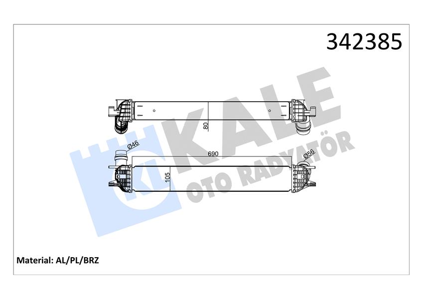 TURBO RADYATÖRÜ (INTERCOOLER) LAGUNA COUPE-LAGUNA III-LATITUDE 1.5 DCI (AL-PL-BRZ) - KALE - OEM 144610001N