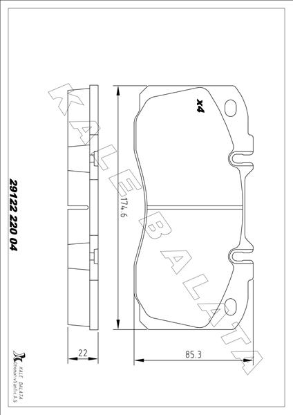 BALATA ÖN DAILY IV-V-VI-EURO CARGO I-III 06 - KALE - OEM 42555669