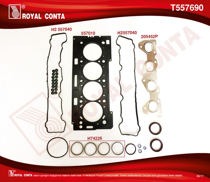 SUBAP KAPAK CONTASI LASTIK P206-P207-P307-P308-PARTNER-BERLINGO-C4-C2-C3 1.6 16V (TU5JP4) - ROYAL - OEM 0249A9