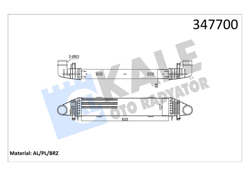 TURBOSARJ RADYATORU MERCEDES M271 OM646 W204 S204 W212 - KALE - OEM A2045000500