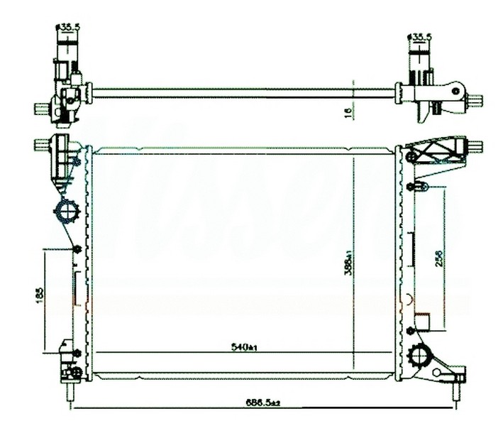 SU RADYATORU FIAT EGEA 1.4 16- 540×392X16 *** - ORIS - OEM 52052603
