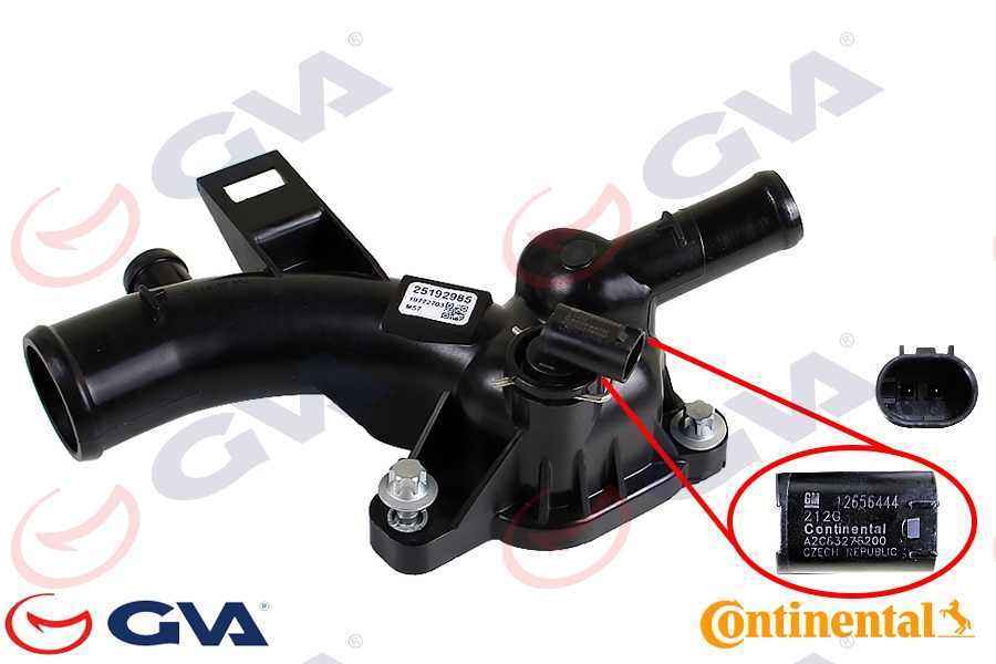 TERMOSTAT GÖVDESİ MÜŞÜRLÜ CORSA D/E-ASTRA J-AVEO 1.4-1.2 A14XER-B/D14-B12XEL - GVA - OEM 25192985