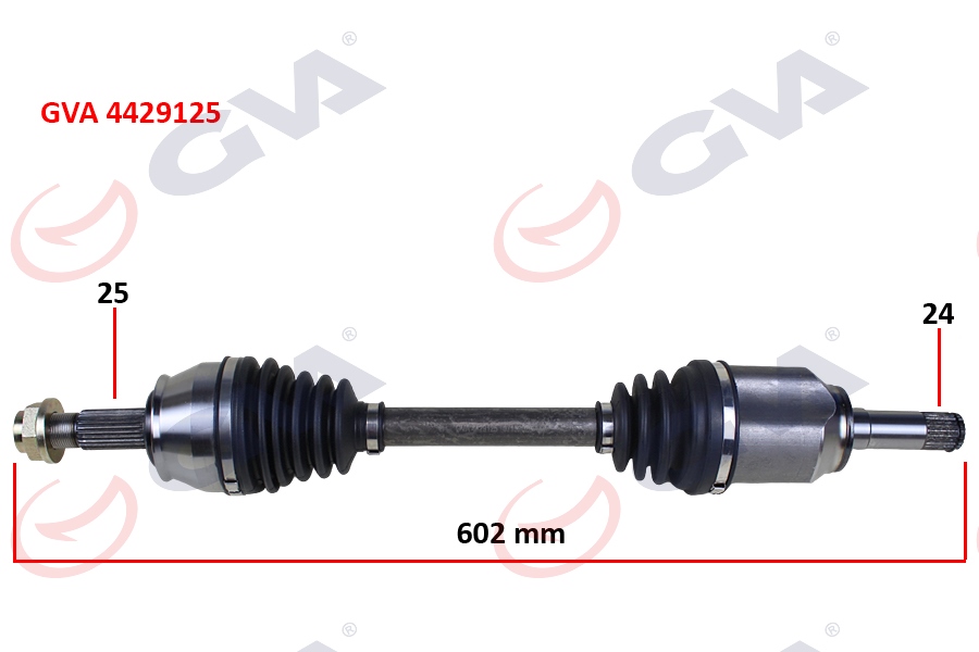 AKS KOMPLE SOL BIPPER-NEMO 1.3 HDI 10> FIORINO 1.3 MJTD Euro5 MOT. 13> (İÇ AKS KAFALI)(602mm) - GVA - OEM 3272.ZH