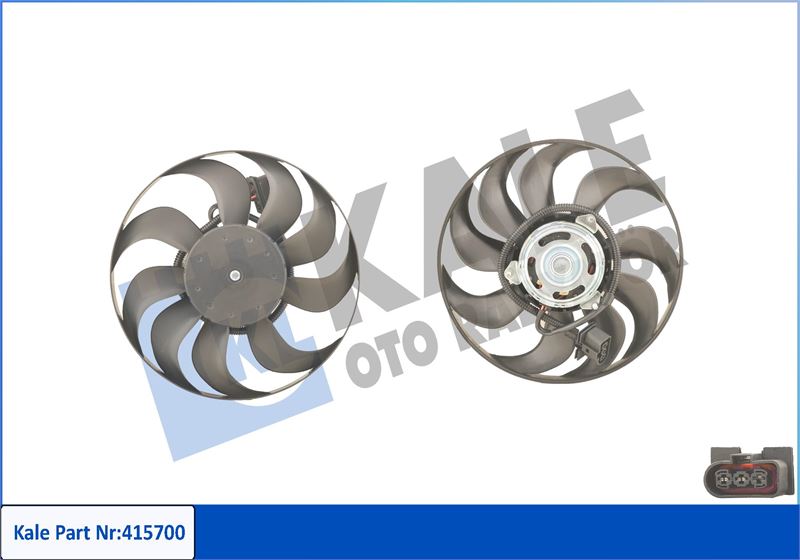 FAN MOTORU DAVLUMBAZLI SOL POLO (02-09) FABIA-CORDOBA-IBIZA 1.2-1.4-1.6-1.9 (90W-293mm) - KALE - OEM 6Q0959455J