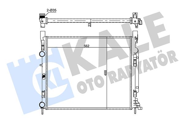 SU RADYATORU RENAULT KANGO 1.6 16V 1.5DCI 86PS 10->MERCEDES BENZ CITAN (415) 108-112CDI 12-> (MT) [MEKANIK] [562X488X23] - KALE RADYATOR - OEM A4155000102