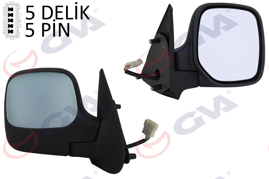 DIŞ DİKİZ AYNASI SAĞ BERLINGO-PARTNER 97> ELEKTRİKLİ+ISITMALI+ASTARLI+KONVEKS 5 FİŞ VM-118EHPR - GVA - OEM 8149.E6