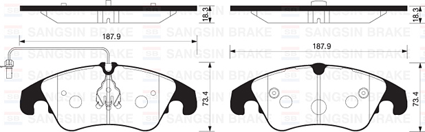 ÖN BALATA FİŞLİ AUDI A4-A5-A6-A7-Q5 2008 => - SANGSIN - OEM 8K0698151D