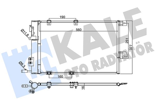 KLİMA KONDENSERİ ASTRA G-ZAFIRA 1.2 16V-1.4 16V-1.6 16V-1.8 16V-2.0 16V (AL/AL) (580x378x16) - KALE - OEM 1850055