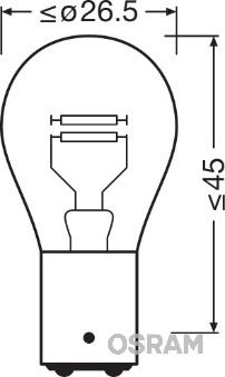 AMPUL 12V 1016 STOP 21/4W YAKIN TIRNAK (ÇİFT DUY) - OSRAM