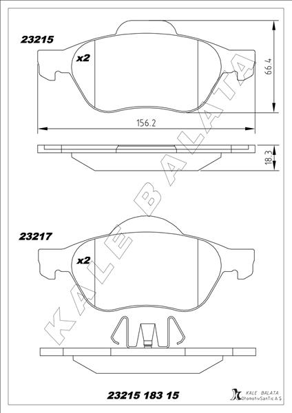FREN BALATASI ON LAGUNA II III 01=> MEGANE II 02=> - KALE BALATA - OEM 7701206598