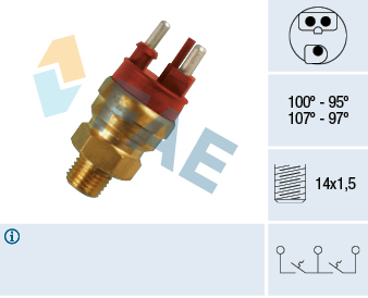HARARET MUSURU 100 °C - 95 °C (RADYATOR FANI) MERCEDES W124 W201 W210 W163 W140 - FAE - OEM A0065454224