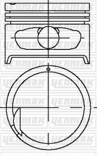 PİSTON + SEGMAN (STD) HYUNDAI ACCENT 1,5L 4G15 G4EK 95-00 (çap = 75,50 mm / ölçü = 1,5 x 1,5 x 3,0) Adet fiyatıdır - YENMAK - OEM 2341022460