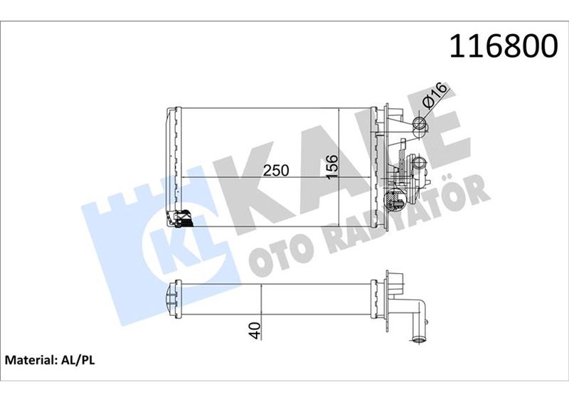 KALORIFER RADYATORU TEMPRA 2.0 MUSLUKLU (2 SIRA AL+PL SISTEM) (ALIMINYUM) - KALE RADYATOR - OEM 40572017
