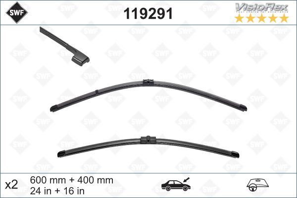 SILECEK SUPURGESI TAKIMI 600mm / 400mm BMW E92 E93 SWF - VALEO - OEM 61612468942