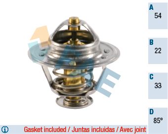 TERMOSTAT (85C) CORSA B-C-ASTRA F-G-H-COMBO-VECTRA B 1.7 DTI-1.7 CDTI - FAE - OEM 1338075